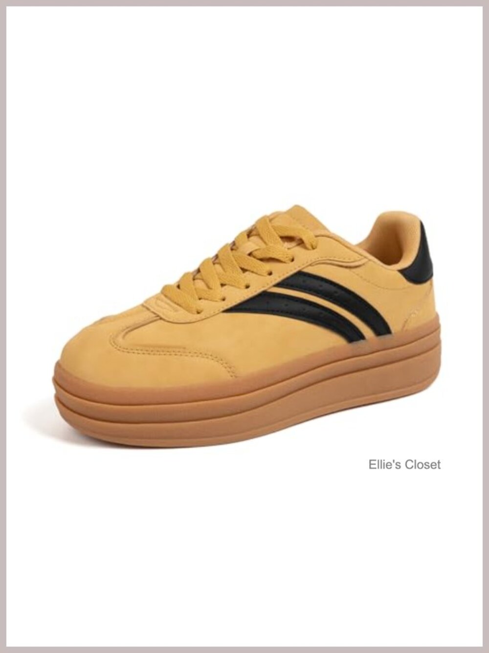 Women's Chunky Platform Sneakers Low Top Lace Up Casual Walking Shoes Faux